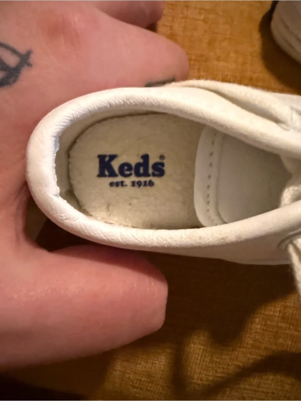 Keds White Baby Lace-Up Walker Shoes